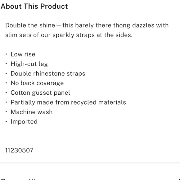 NWT Victoria’s Secret Very Sexy Double Strap Shine Smooth Panty | XXL - Picture 4 of 4